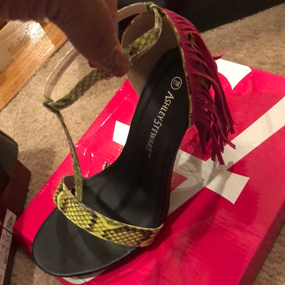 Snake Skin Tassel Heels